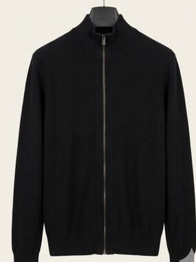Boss Black Full-Zip Mock Neck Sweater